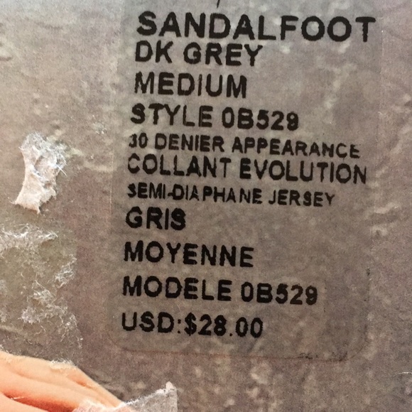 Donna Karan hosiery size medium dark gray - Picture 2 of 5